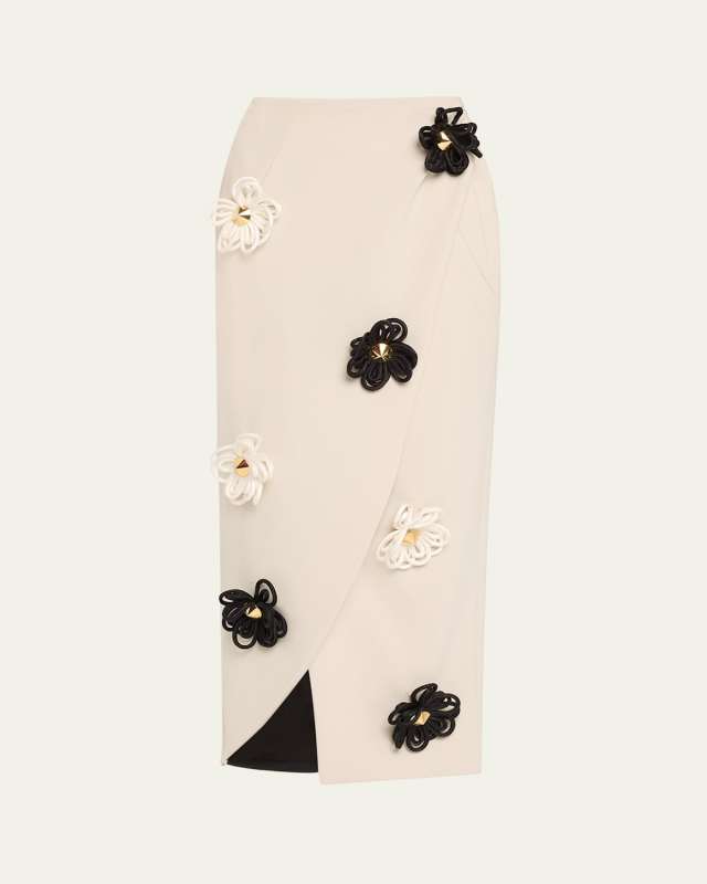 Flora Arista Flower Applique Skirt
